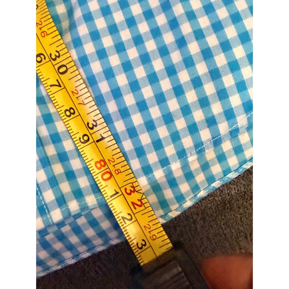Brooks Brothers Non-Iron Stretch Gingham Shirt Mens Large Blue White Button Down - Picture 5 of 6